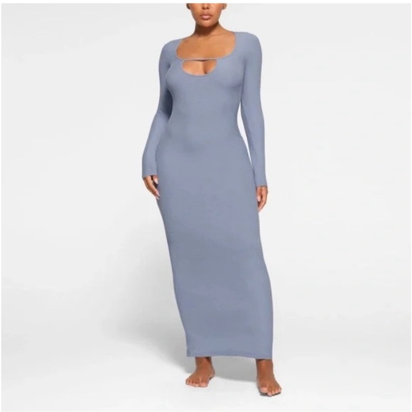 SKIMS Dresses & Skirts - SKIMS Soft Lounge Keyhole Dress In Slate NWT Size 2X